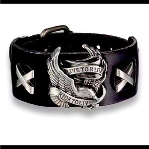 New. Harley Davidson Motto Live to Ride, Ride to Live leather bracelet.